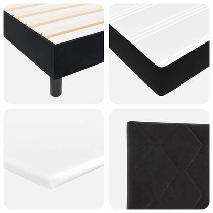 Boxspringbett mit Kopfteil Schwarz 200 x 200 cm Samt