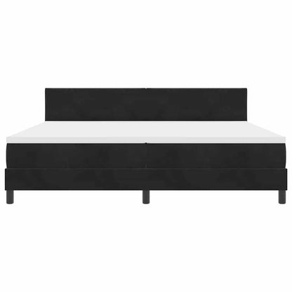 Boxspringbett mit Kopfteil Schwarz 200 x 200 cm Samt