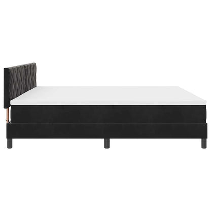 Boxspringbett mit Kopfteil Schwarz 200 x 200 cm Samt