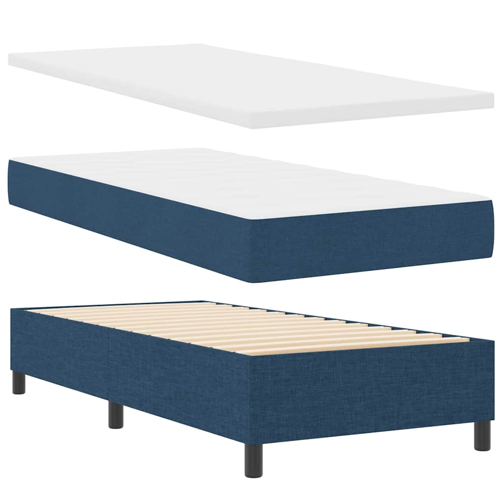 Boxspringbett Blau 100 x 200 cm Stoff & Holzwerkstoff