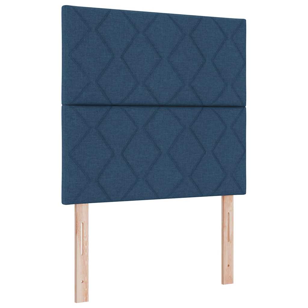 Boxspringbett Blau 100 x 200 cm Stoff & Holzwerkstoff