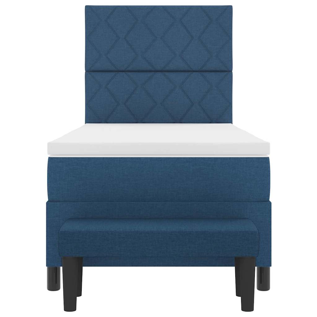 Boxspringbett Blau 100 x 200 cm Stoff & Holzwerkstoff