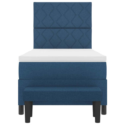 Boxspringbett Blau 100 x 200 cm Stoff & Holzwerkstoff