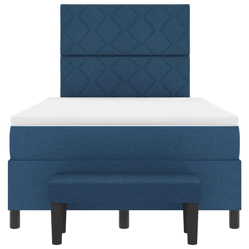 Boxspringbett Blau 120 x 200 cm Stoff & Holzwerkstoff