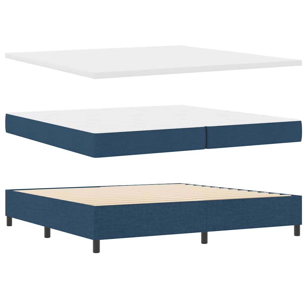 Boxspringbett Blau 200 x 200 cm Stoff & Holzwerkstoff