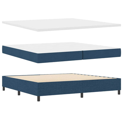 Boxspringbett Blau 200 x 200 cm Stoff & Holzwerkstoff