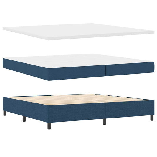 Boxspringbett Blau 200 x 200 cm Stoff & Holzwerkstoff