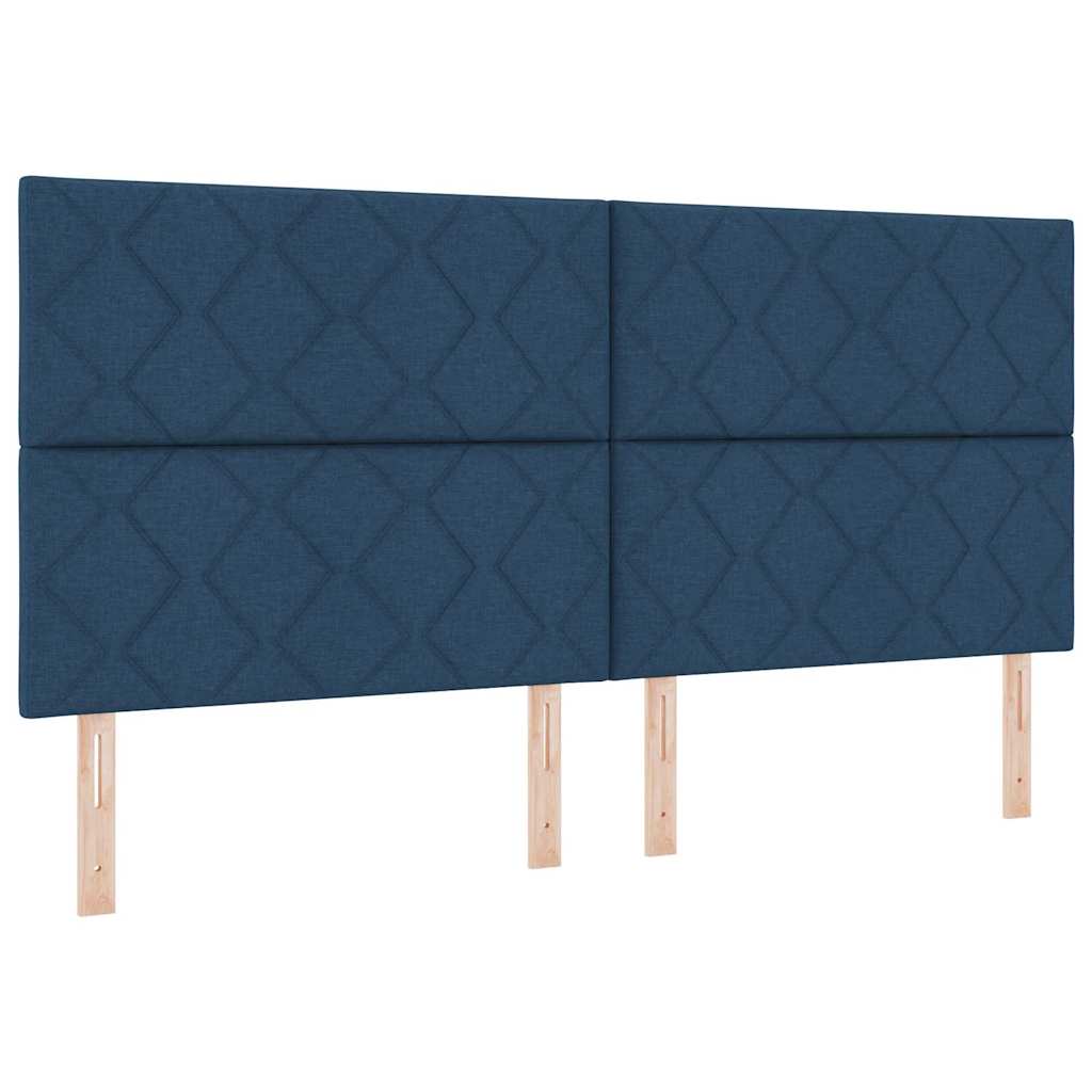 Boxspringbett Blau 200 x 200 cm Stoff & Holzwerkstoff