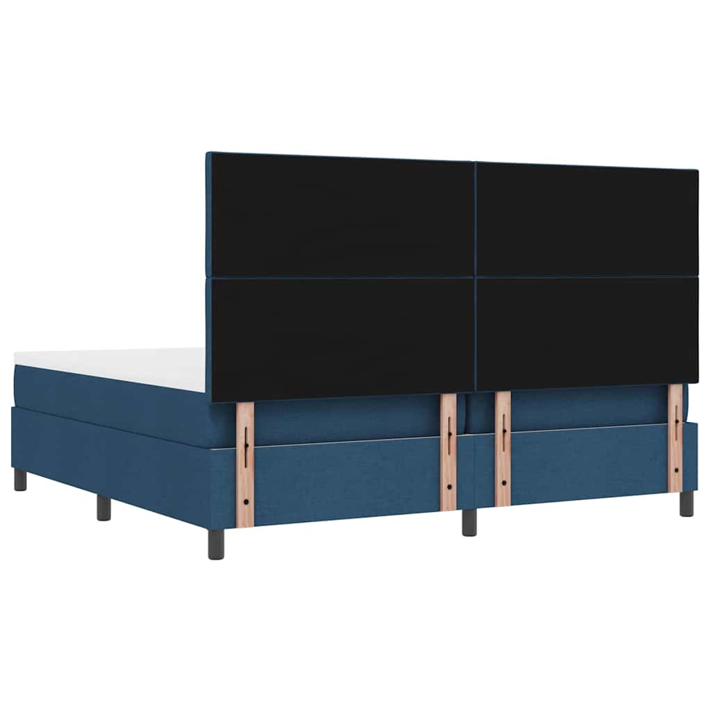 Boxspringbett Blau 200 x 200 cm Stoff & Holzwerkstoff