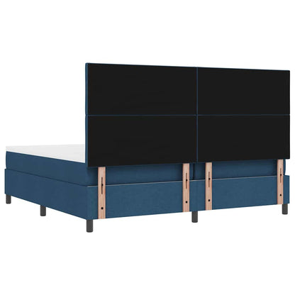 Boxspringbett Blau 200 x 200 cm Stoff & Holzwerkstoff
