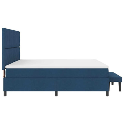 Boxspringbett Blau 200 x 200 cm Stoff & Holzwerkstoff