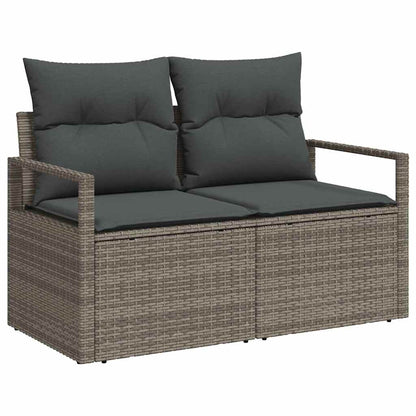 Sofa Set mit Kissen mit Speicher 6 pcs Hellgrau Poly-Rattan