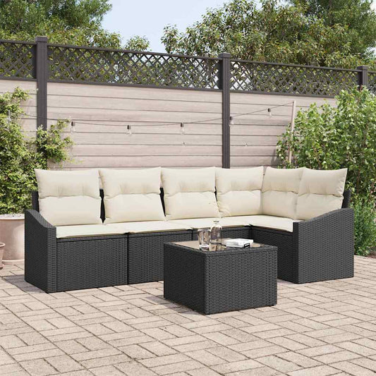 Garten Essgruppe mit Kissen mit Speicher 6 pcs Braun und Creme