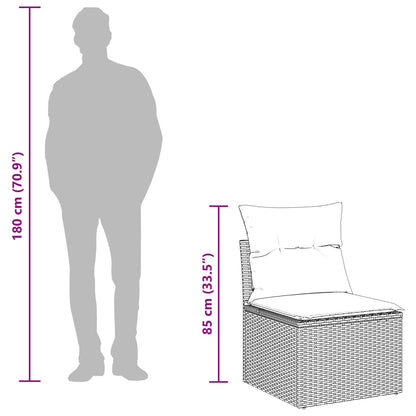 Sofa Set mit Kissen mit Speicher Hellgrau Poly-Rattan