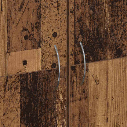 Büroschrank mit Regal Altholz 60 x 32 x 153 Holzwerkstoff