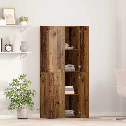Büroschrank mit Regal Altholz 60 x 32 x 153 Holzwerkstoff