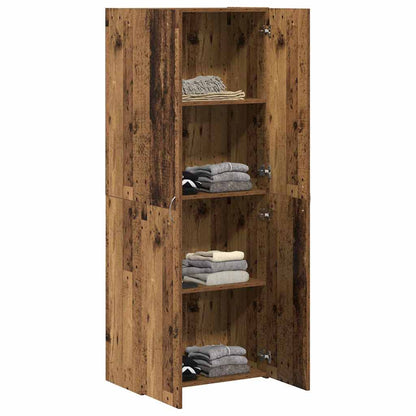 Büroschrank mit Regal Altholz 60 x 32 x 153 Holzwerkstoff
