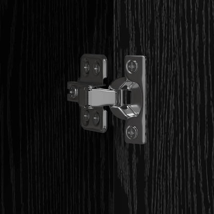 Büroschrank mit Tür Schwarze Eiche 60 x 32 x 153 Holzwerkstoff