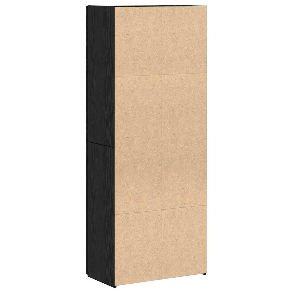 Büroschrank mit Tür Schwarze Eiche 60 x 32 x 153 Holzwerkstoff