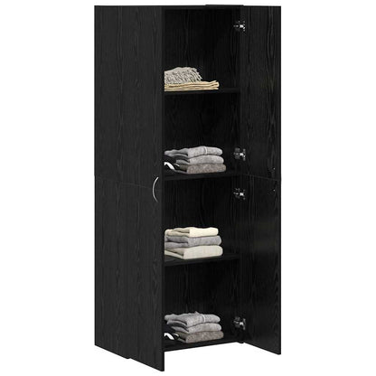 Büroschrank mit Tür Schwarze Eiche 60 x 32 x 153 Holzwerkstoff