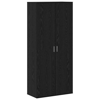 Hochschrank Schwarz Eichen-Optik 80 x 39 x 178 cm Holzwerkstoff