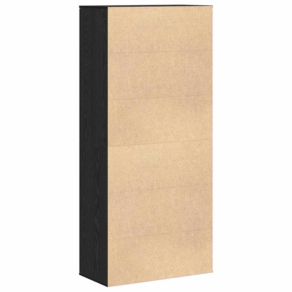 Hochschrank Schwarz Eichen-Optik 80 x 39 x 178 cm Holzwerkstoff