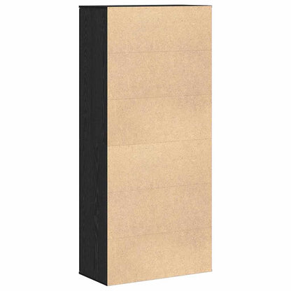 Hochschrank Schwarz Eichen-Optik 80 x 39 x 178 cm Holzwerkstoff