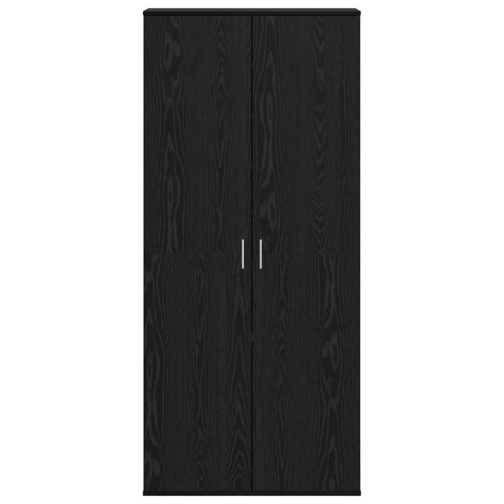 Hochschrank Schwarz Eichen-Optik 80 x 39 x 178 cm Holzwerkstoff