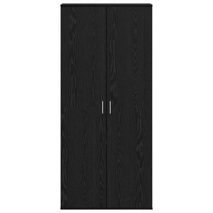 Hochschrank Schwarz Eichen-Optik 80 x 39 x 178 cm Holzwerkstoff