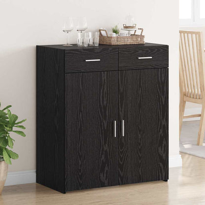 Badschrank Schwarz Eichen-Optik 80 x 42,5 x 93,5 cm