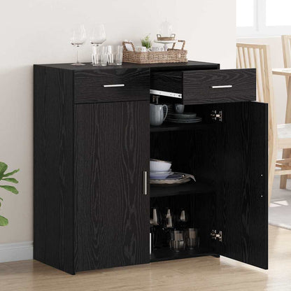 Badschrank Schwarz Eichen-Optik 80 x 42,5 x 93,5 cm