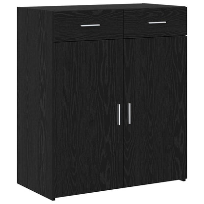 Badschrank Schwarz Eichen-Optik 80 x 42,5 x 93,5 cm