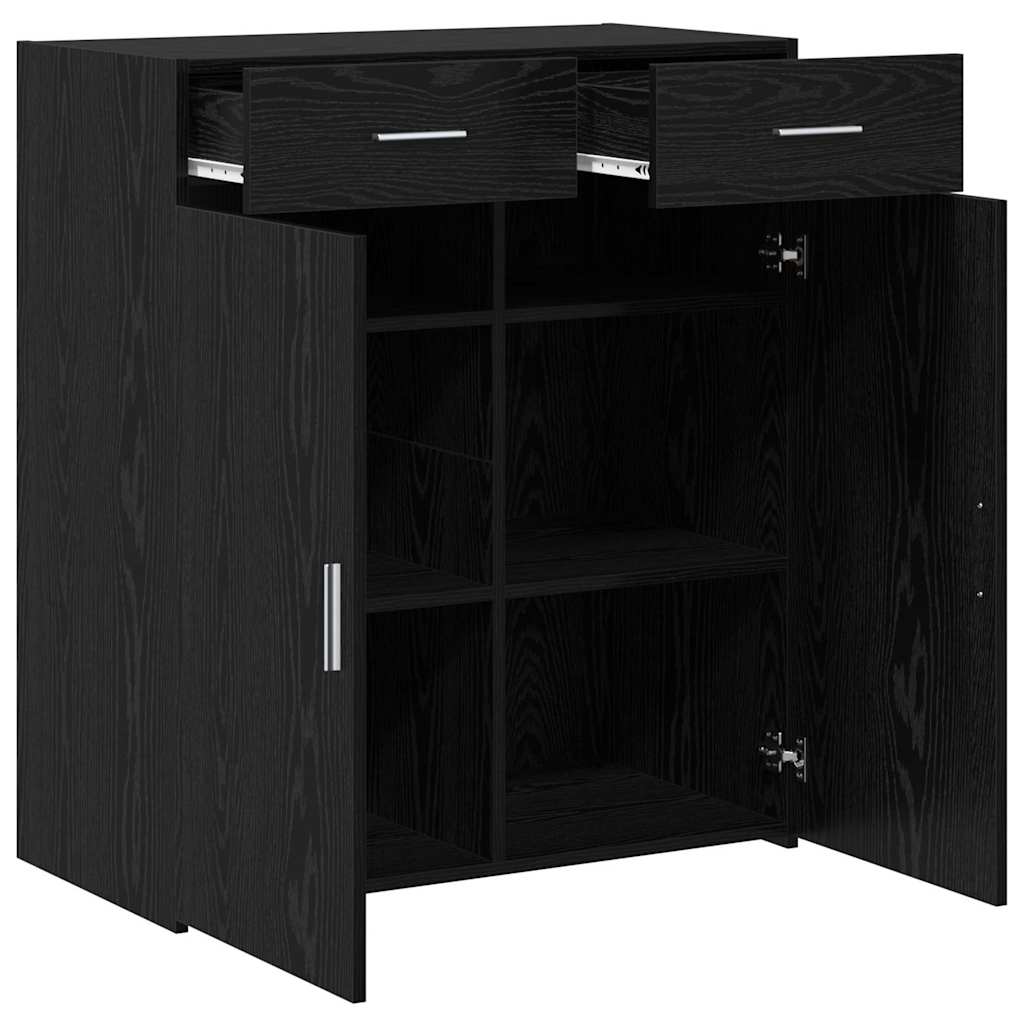 Badschrank Schwarz Eichen-Optik 80 x 42,5 x 93,5 cm