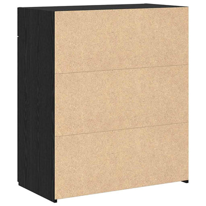 Badschrank Schwarz Eichen-Optik 80 x 42,5 x 93,5 cm