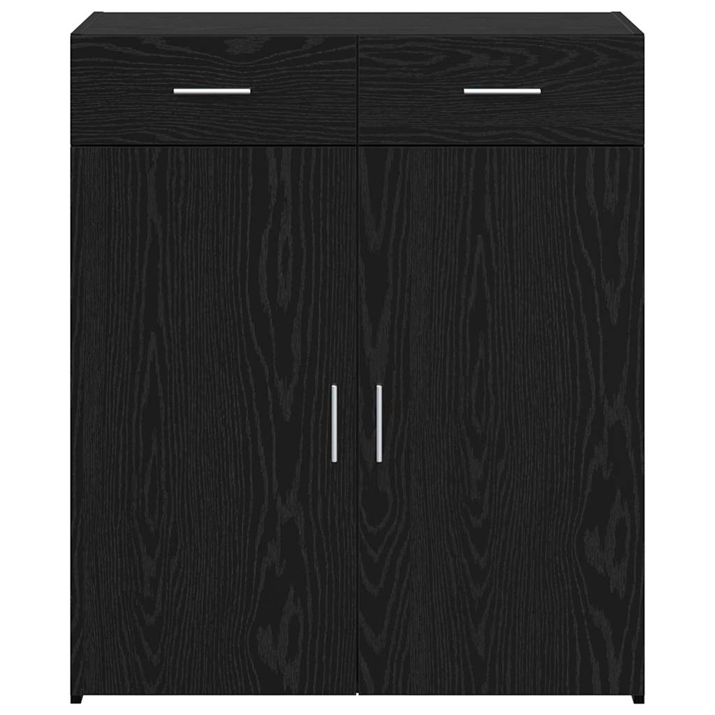 Badschrank Schwarz Eichen-Optik 80 x 42,5 x 93,5 cm