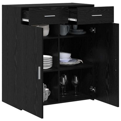 Badschrank Schwarz Eichen-Optik 80 x 42,5 x 93,5 cm
