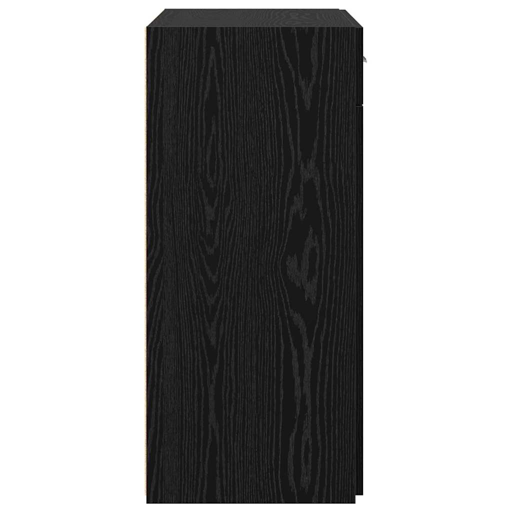 Badschrank Schwarz Eichen-Optik 80 x 42,5 x 93,5 cm