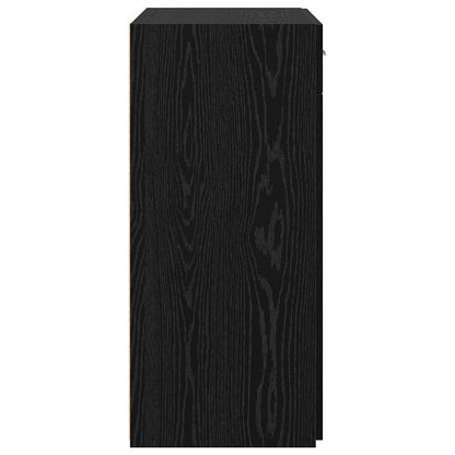 Badschrank Schwarz Eichen-Optik 80 x 42,5 x 93,5 cm