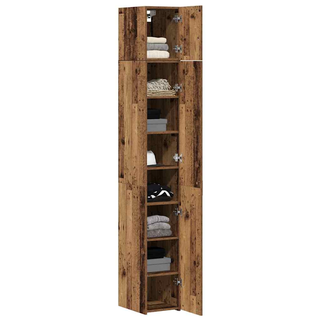 Schlanker Stauraum Schrank Altholz 30 x 42.5 x 225 cm
