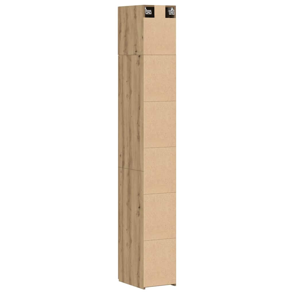 Schlanker Stauraum Schrank Artisan-Eiche 30 x 42.5 x 225 cm