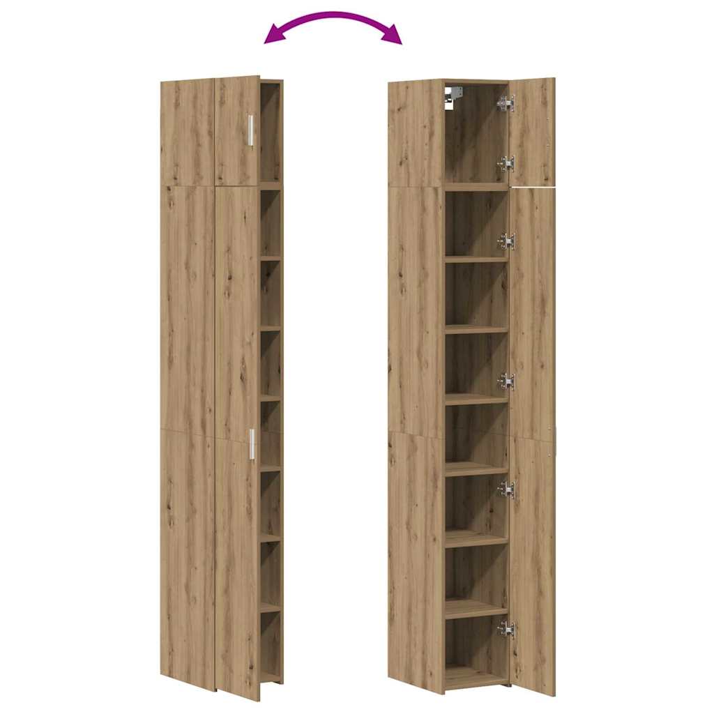 Schlanker Stauraum Schrank Artisan-Eiche 30 x 42.5 x 225 cm