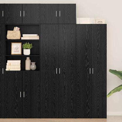 Badschrank Schwarz Eichen-Optik 70 x 42,5 x 225 cm