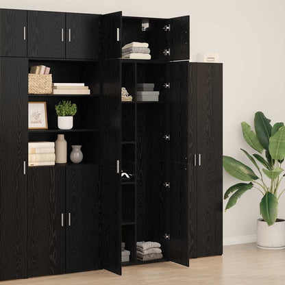 Badschrank Schwarz Eichen-Optik 70 x 42,5 x 225 cm