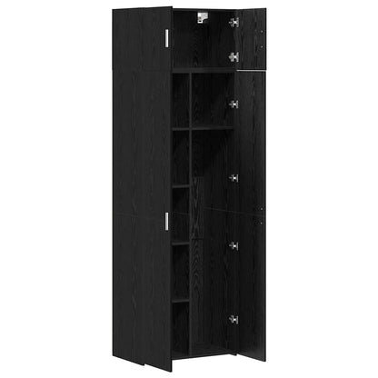 Badschrank Schwarz Eichen-Optik 70 x 42,5 x 225 cm