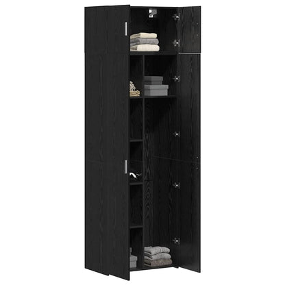 Badschrank Schwarz Eichen-Optik 70 x 42,5 x 225 cm
