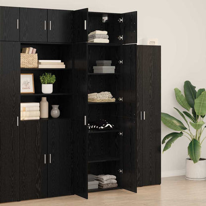 Badschrank Schwarz Eichen-Optik 70 x 42,5 x 225 cm