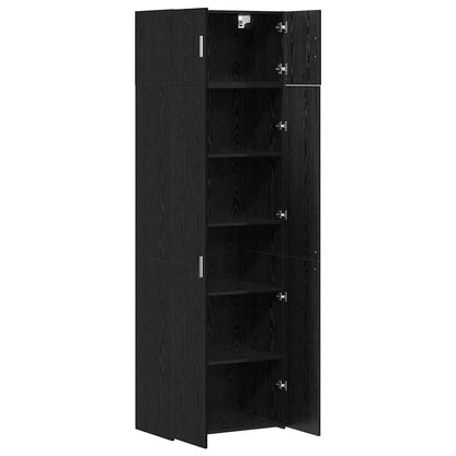 Badschrank Schwarz Eichen-Optik 70 x 42,5 x 225 cm