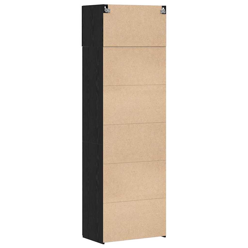 Badschrank Schwarz Eichen-Optik 70 x 42,5 x 225 cm