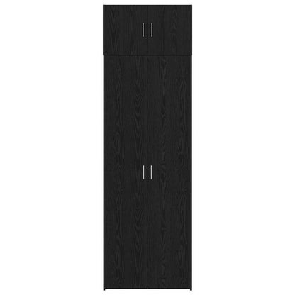 Badschrank Schwarz Eichen-Optik 70 x 42,5 x 225 cm
