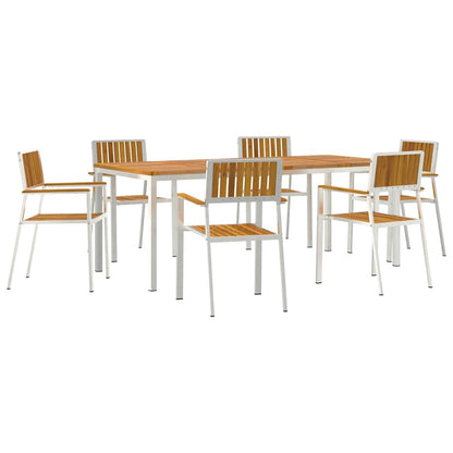 Garten Essgruppe 7 pcs Braun Akazie Massivholz
